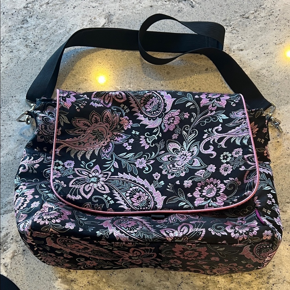 Floral Black and Pink Women's Bag